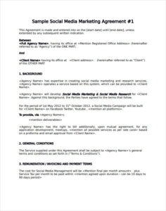 Social Media Contract Template