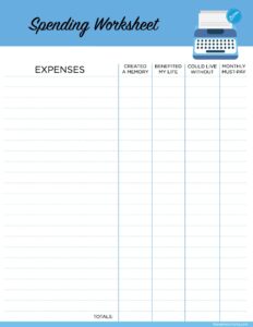 Spending And Savings Worksheet Template Example