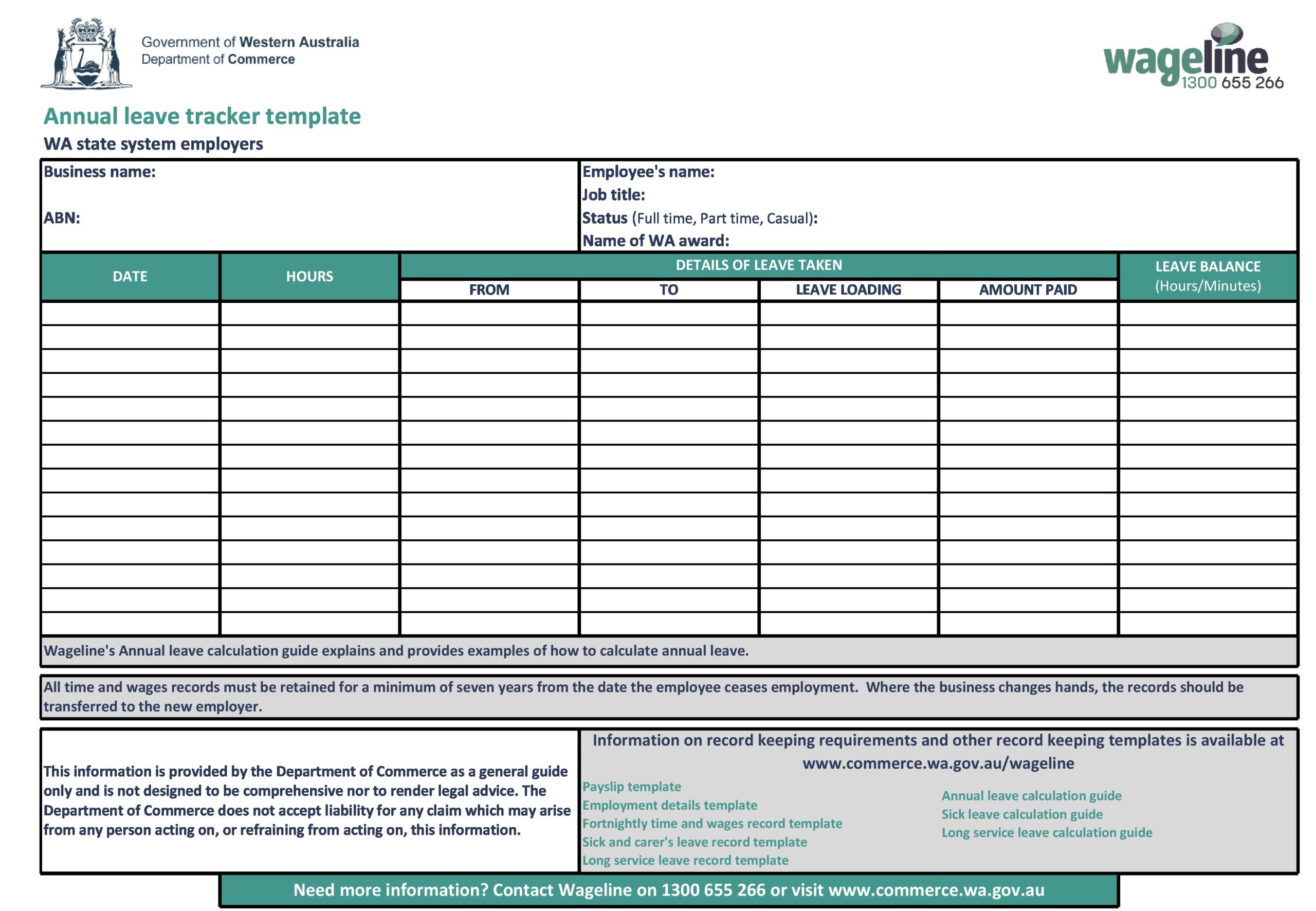 Staff Leave Register Template Staff Leave Register Template