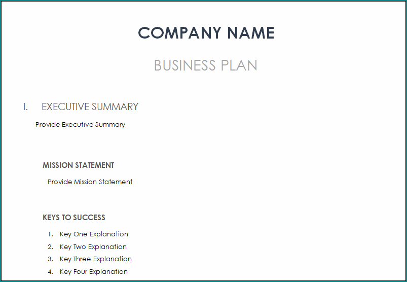 Startup Business Plan Template