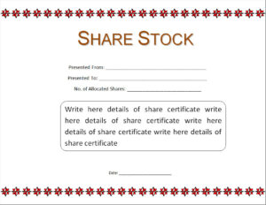 Stock Certificate Printing Template