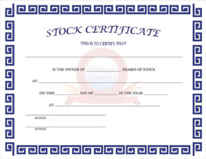 Stock Certificate Template Download