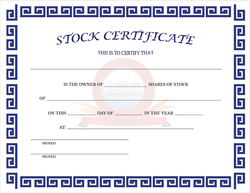 Stock Certificate Template Download Stock Certificate Template Download