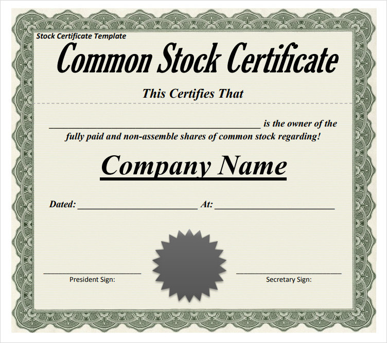 Stock Certificate Template Pdf Stock Certificate Template Pdf