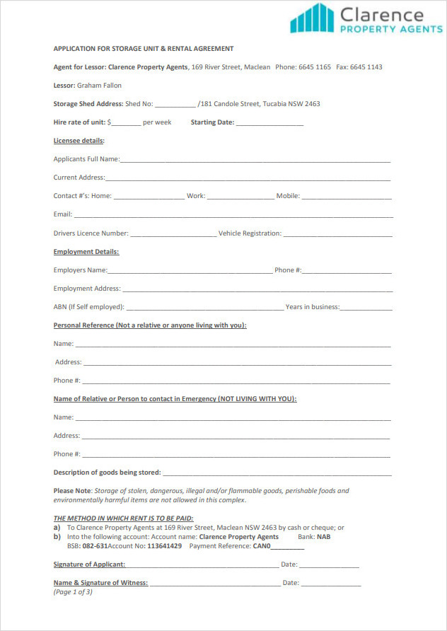 Storage Shed Rental Agreement Template Storage Shed Rental Agreement Template