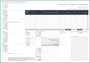 Straight Bill Of Lading Template Sample