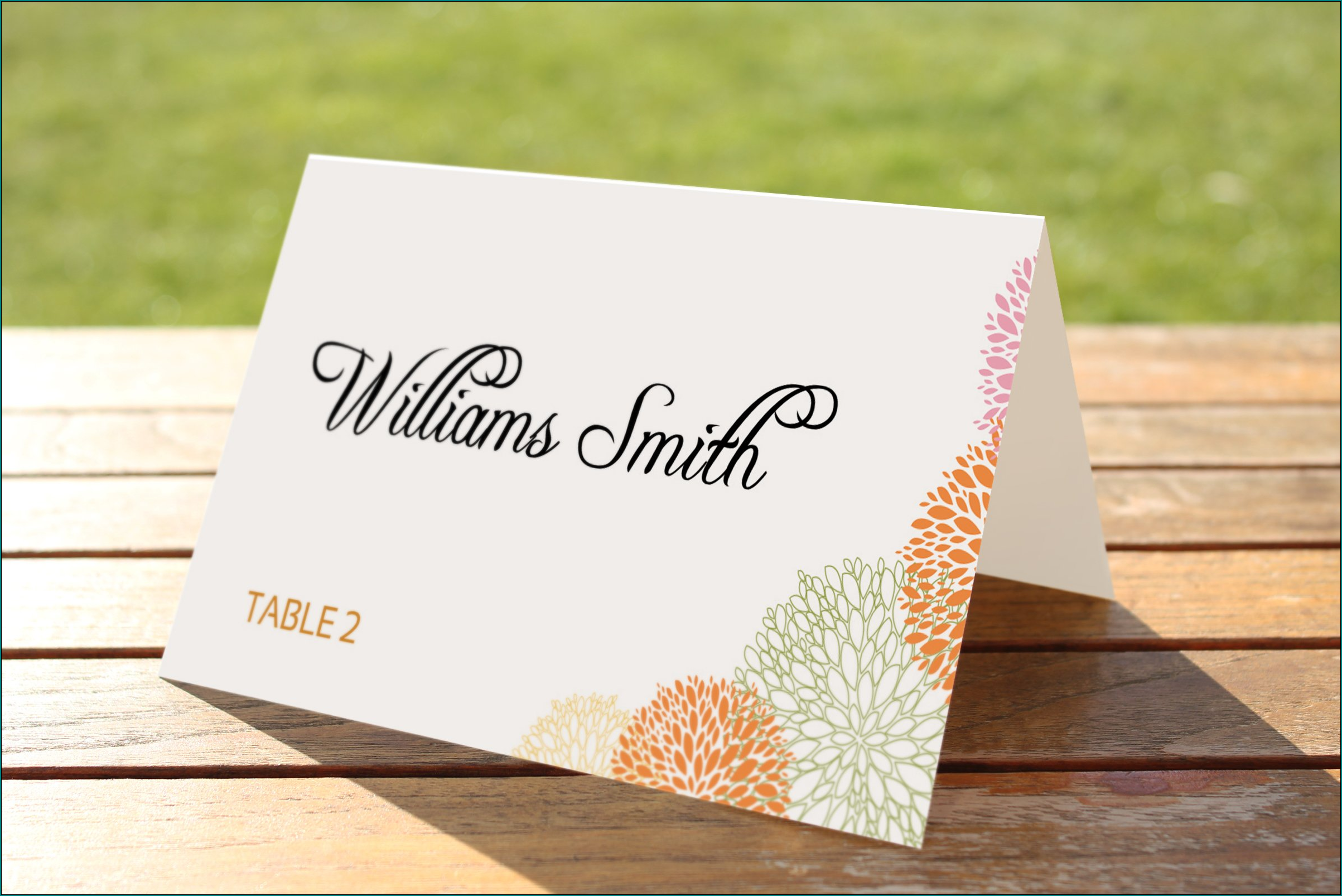 Table Card Template Sample