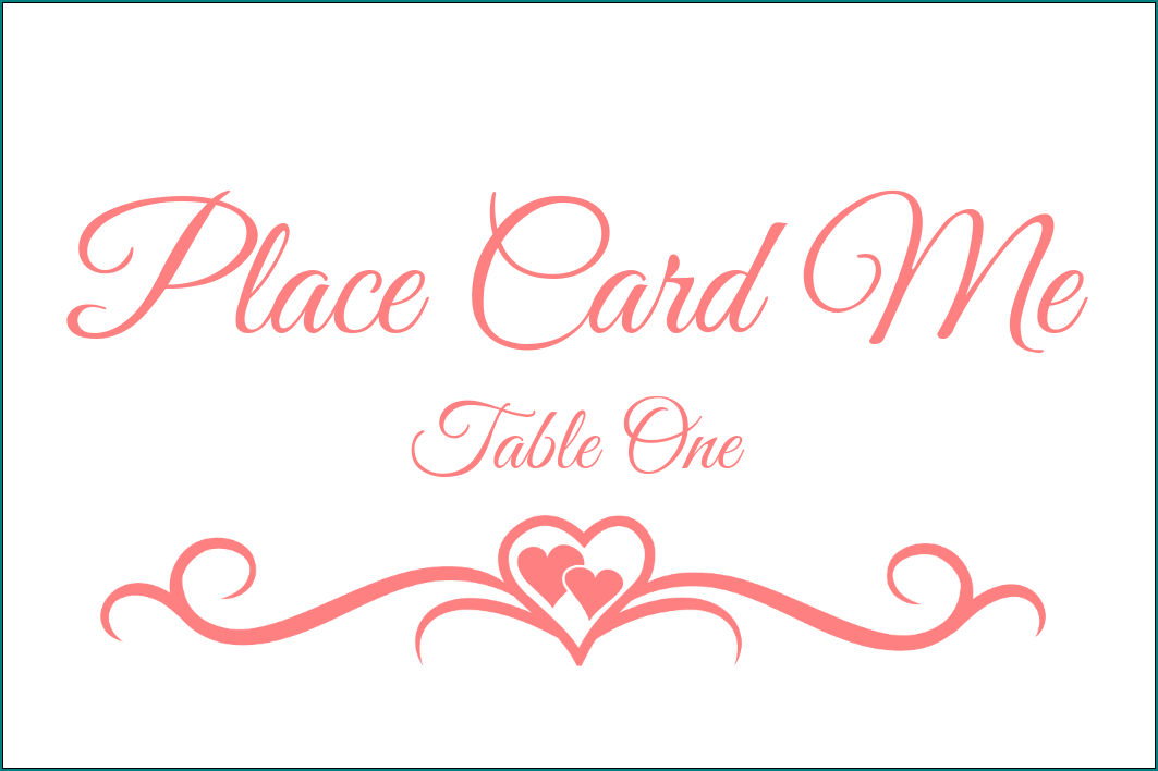 Table Name Cards Template Example