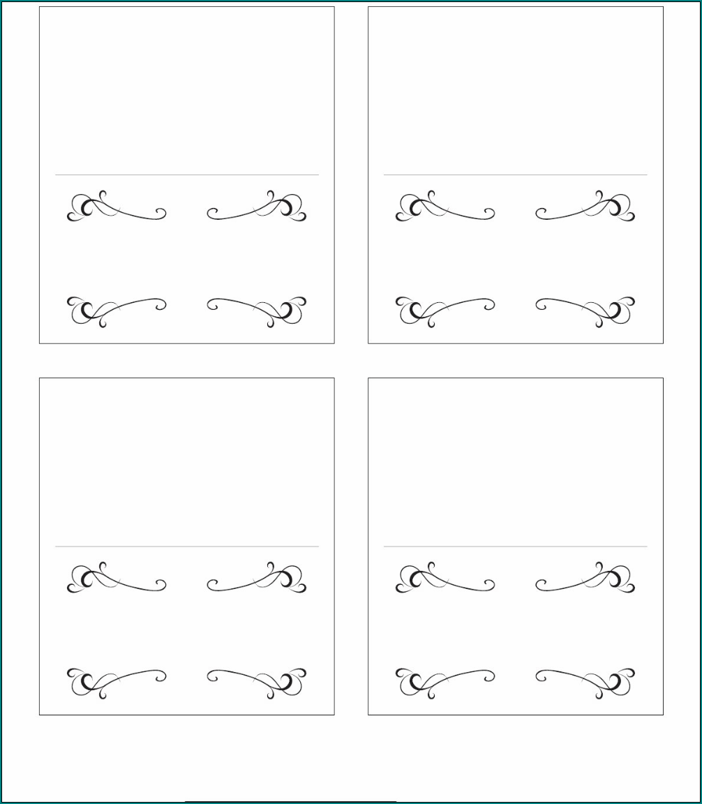Table Name Cards Template Sample