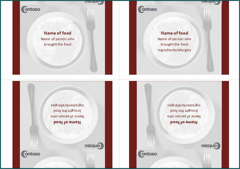 Table Tent Cards