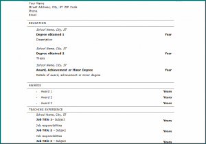 Teacher Resume Template