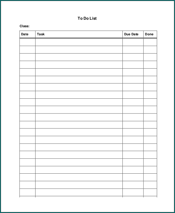 Things To Do List Template Sample