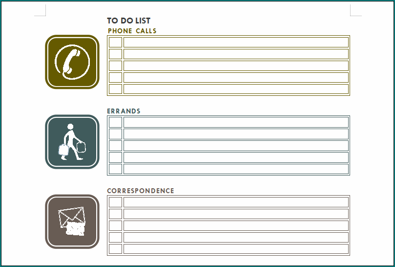Things To Do List Template
