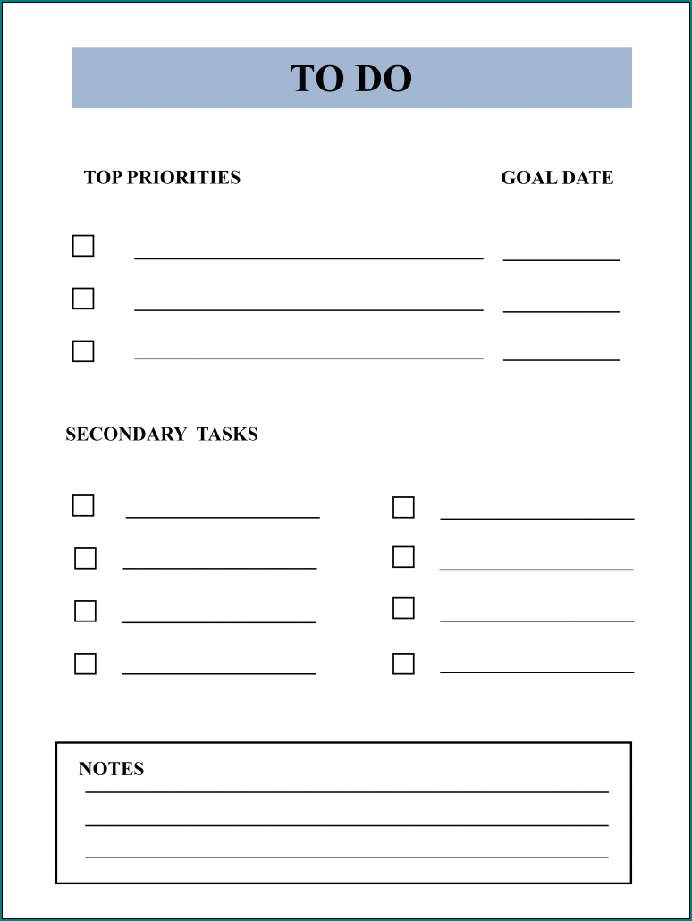 Things To Do Template Example