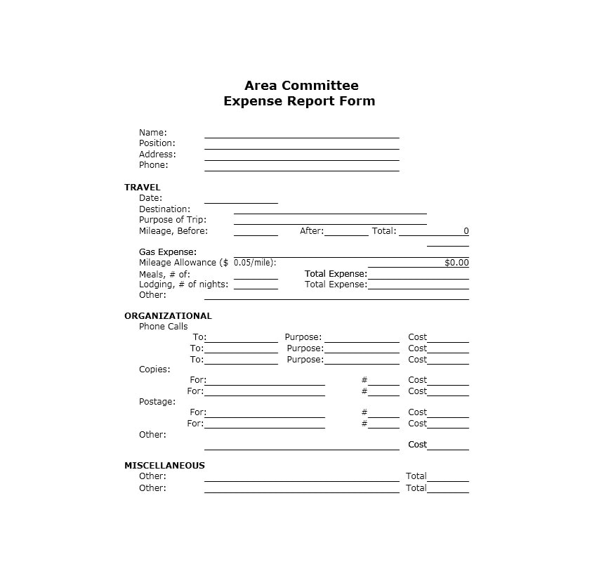 Travel Expense Report Template Travel Expense Report Template