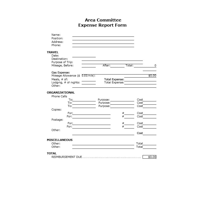 Travel Expense Report Template Travel Expense Report Template