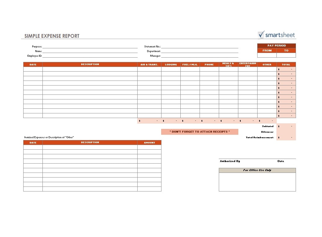 Travel Expense Report Template Travel Expense Report Template