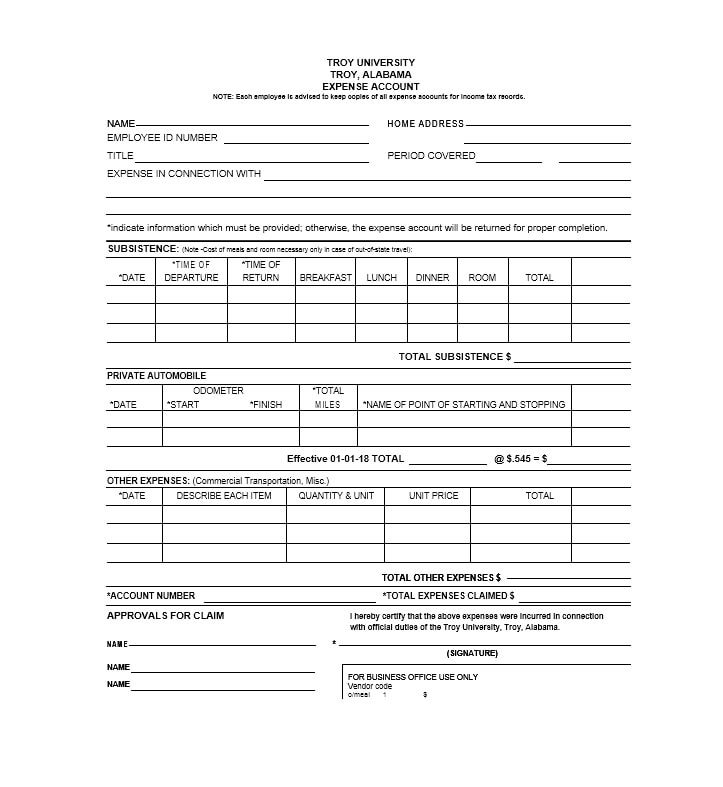 Travel Expense Report Template Travel Expense Report Template