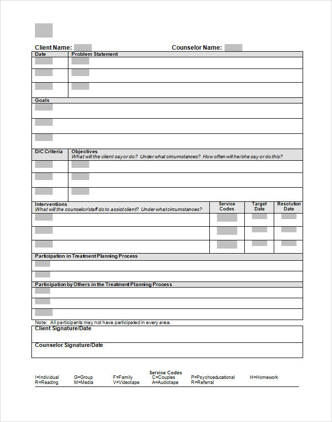 Treatment Plan Template Counseling Treatment Plan Template Counseling