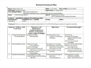 Treatment Plan Template For Substance Abuse