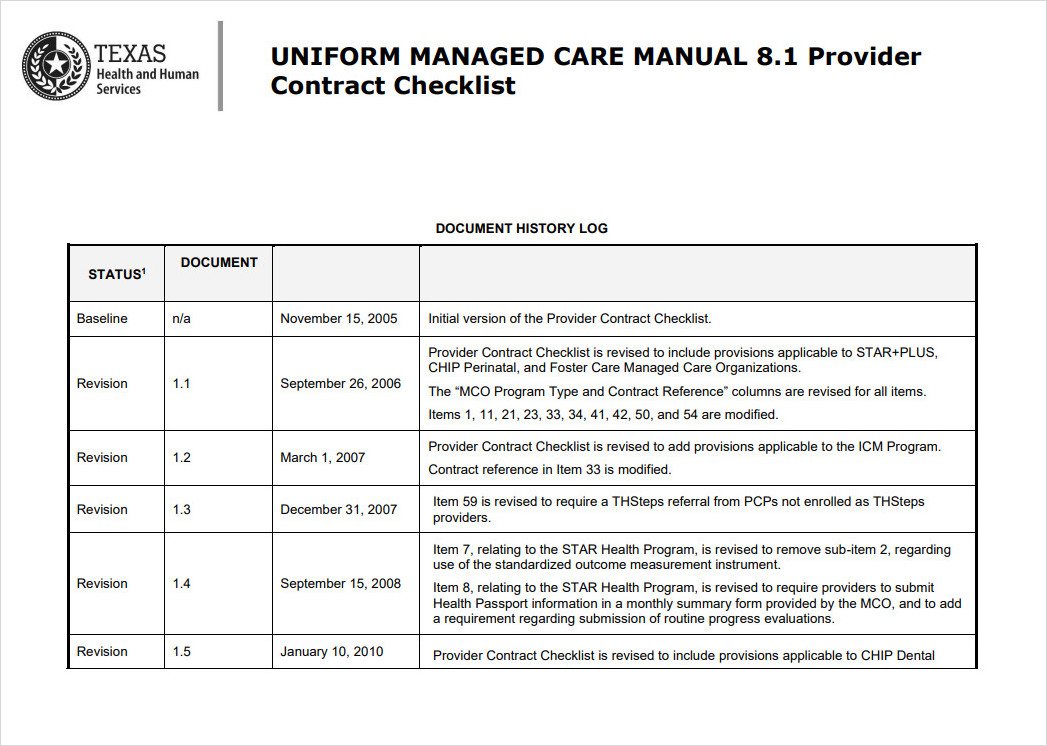 Uniform Contract Checklist Template Uniform Contract Checklist Template