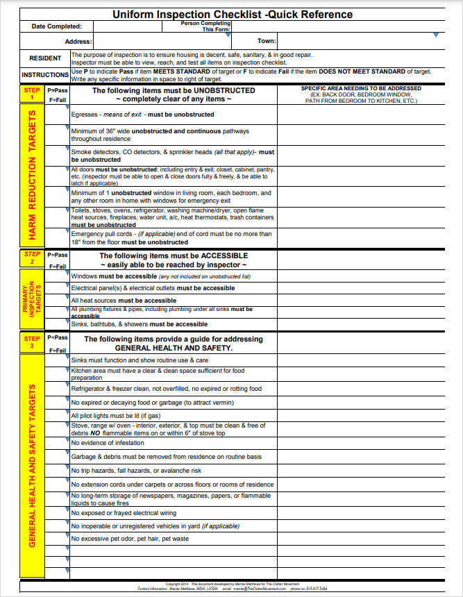Uniform Inspection Checklist Template Uniform Inspection Checklist Template