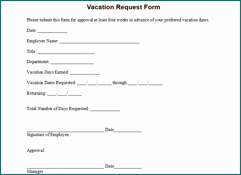 Vacation Request Form
