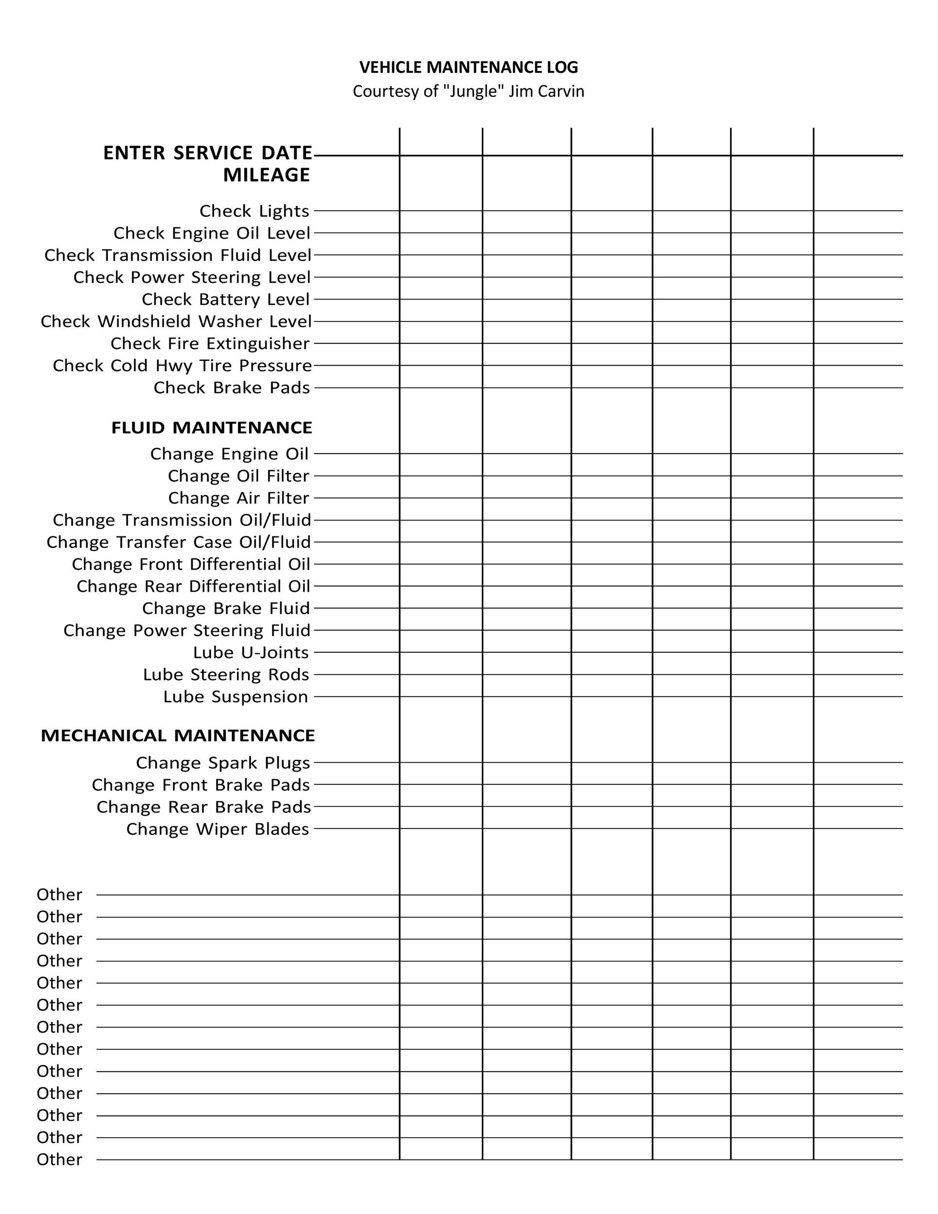 Vehicle Repair Record Worksheet Template Example Vehicle Repair Record Worksheet Template Example