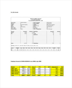 Visiting Employee Payslip Template Example