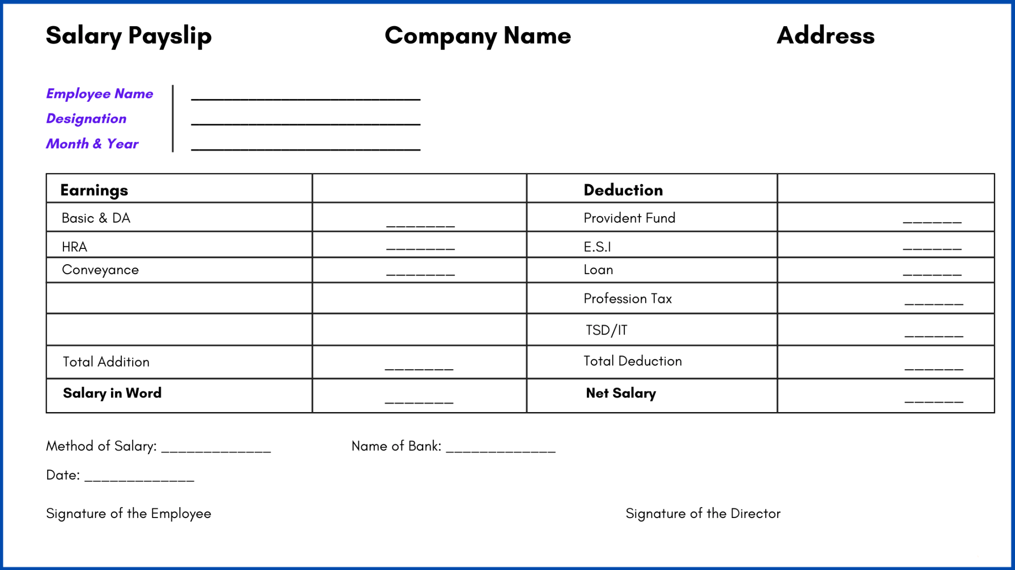 Visiting Employee Payslip Template Sample Visiting Employee Payslip Template Sample