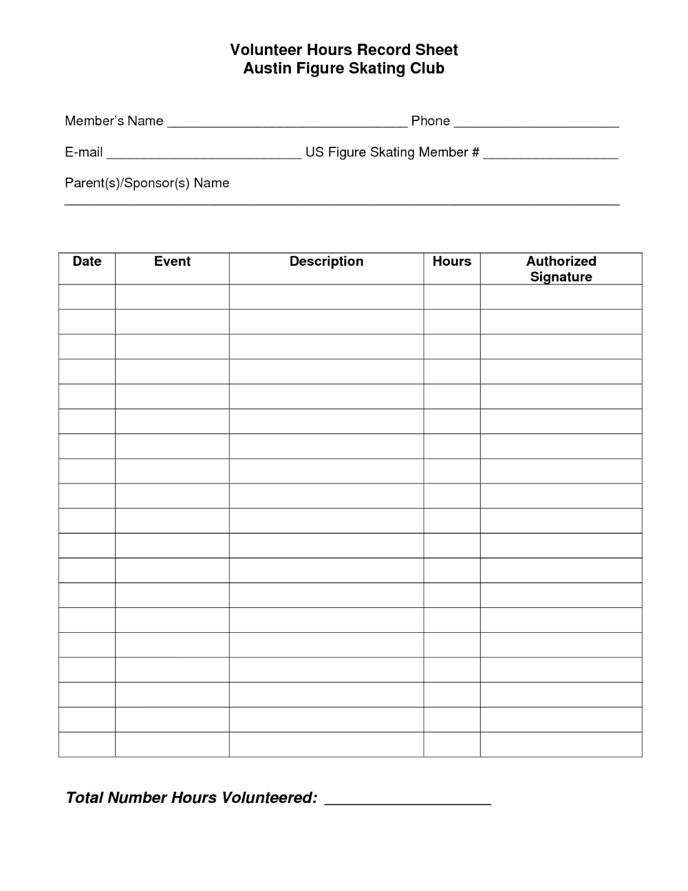 Volunteer Work Hour Schedule Worksheet Template Sample Volunteer Work Hour Schedule Worksheet Template Sample
