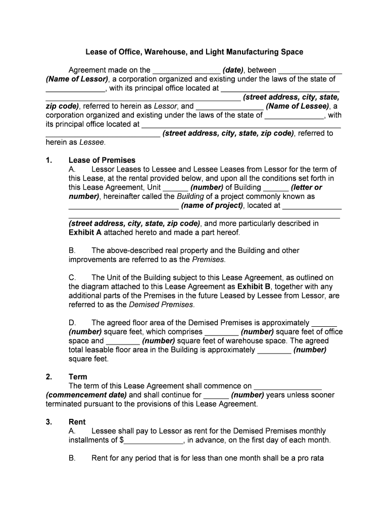 Warehouse Lease Agreement Template Example Warehouse Lease Agreement Template Example