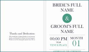 Wedding Ceremony Program Template