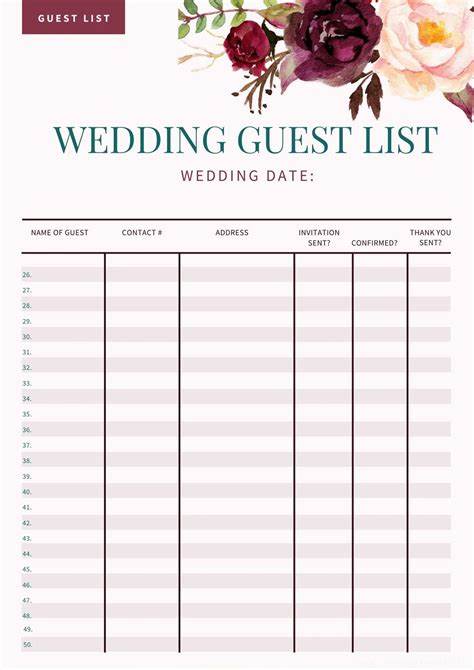 Wedding Guest Sign in Sheet Template Example Wedding Guest Sign in Sheet Template Example