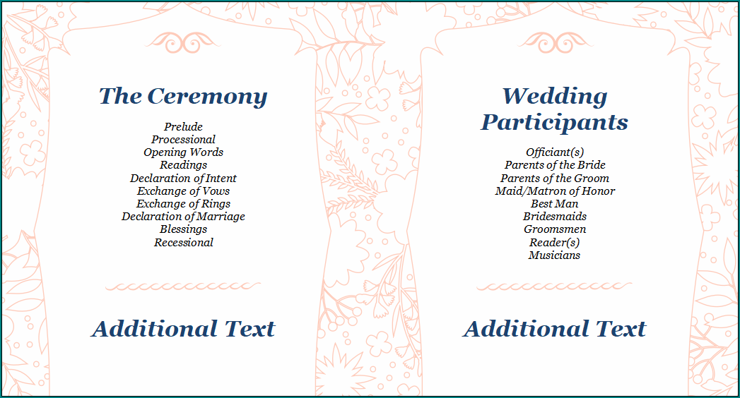 Wedding Program Template Word