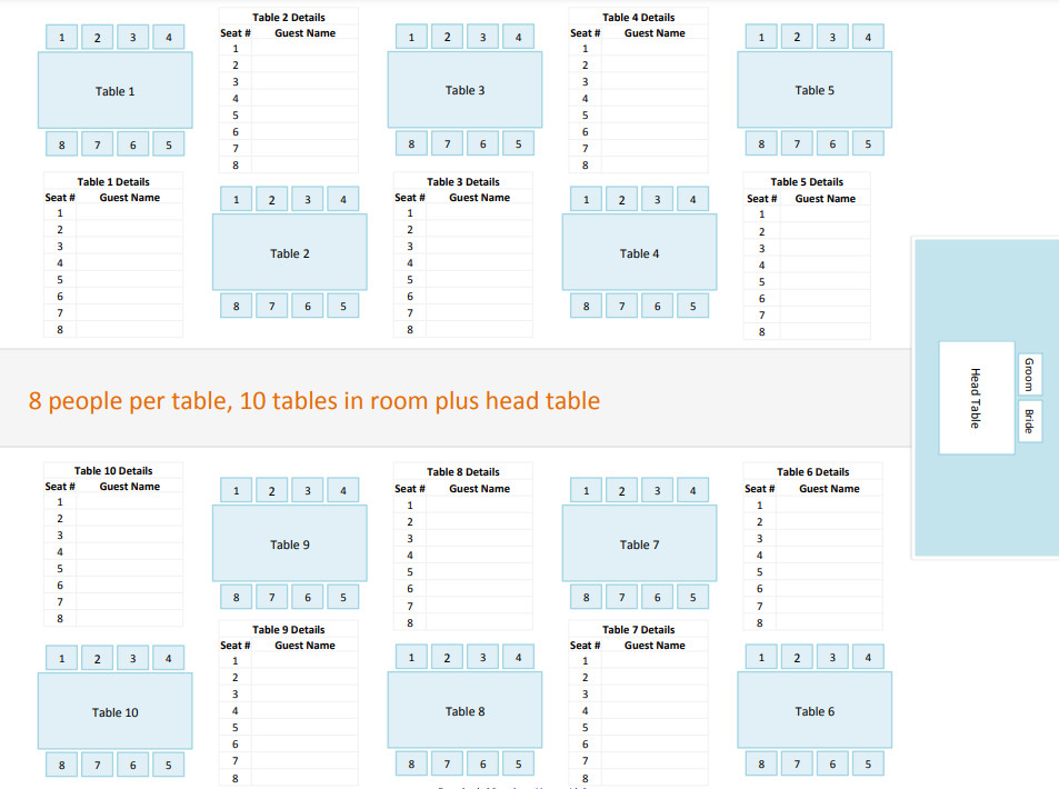 Wedding Seating List Template Wedding Seating List Template