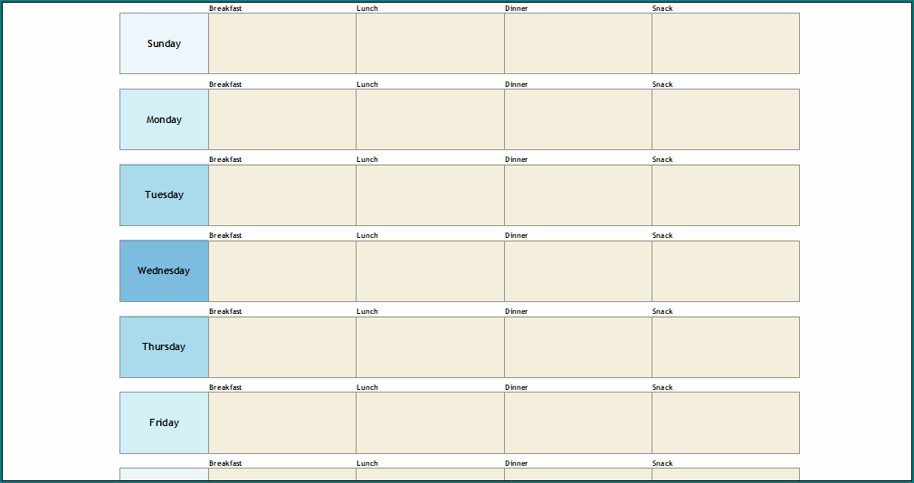 Weekly Menu Planner Template