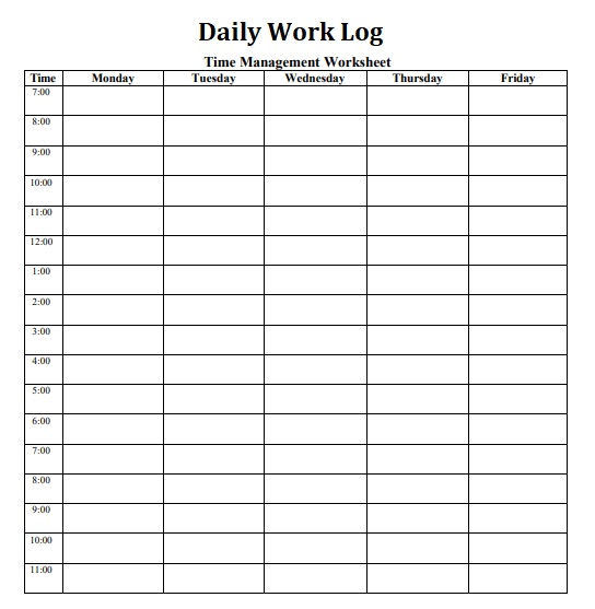 Weekly Telework Log Template Sample Weekly Telework Log Template Sample
