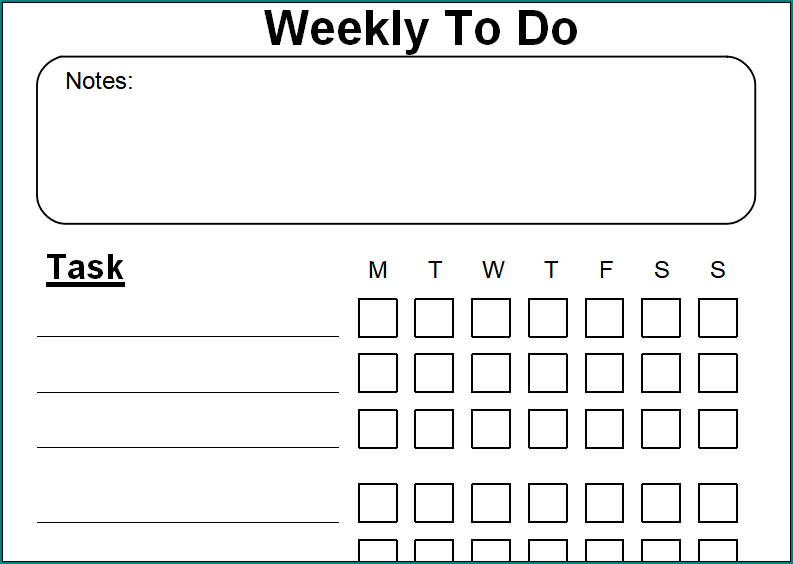 Weekly To Do List Template