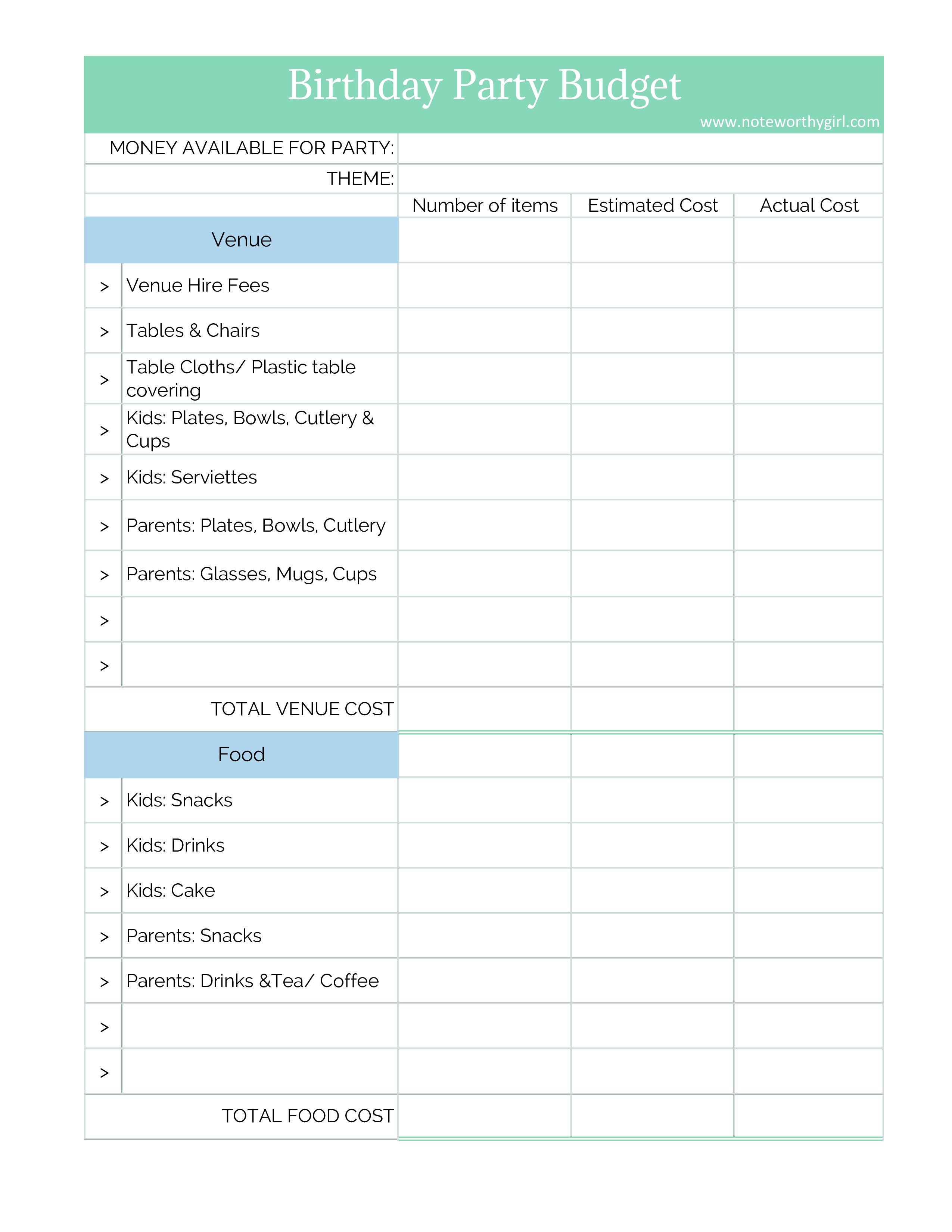 Welcome Party Budget Worksheet Template Sample Welcome Party Budget Worksheet Template Sample