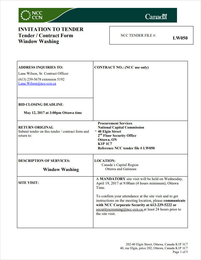 Window-Washing-Tender Template Window-Washing-Tender Template