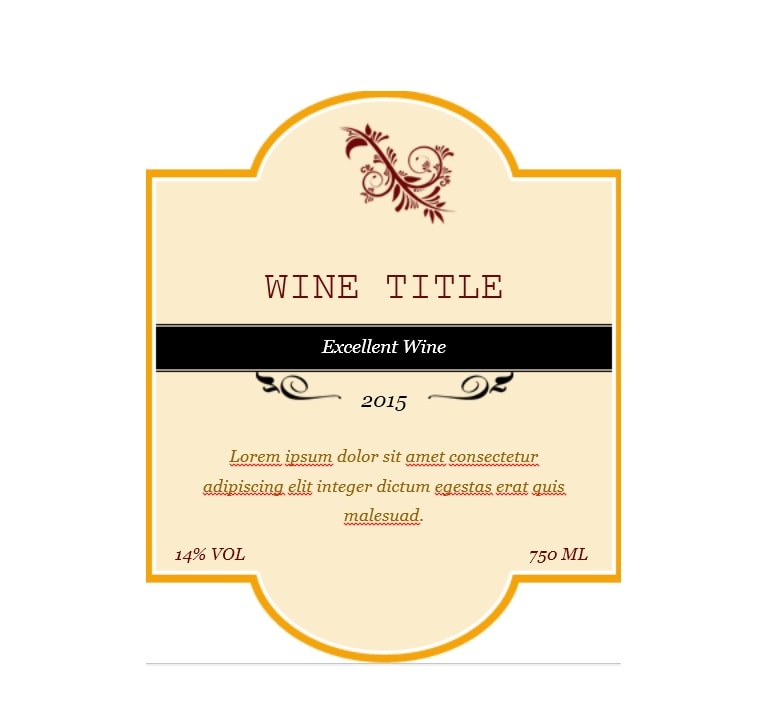 Wine Label Template Wine Label Template