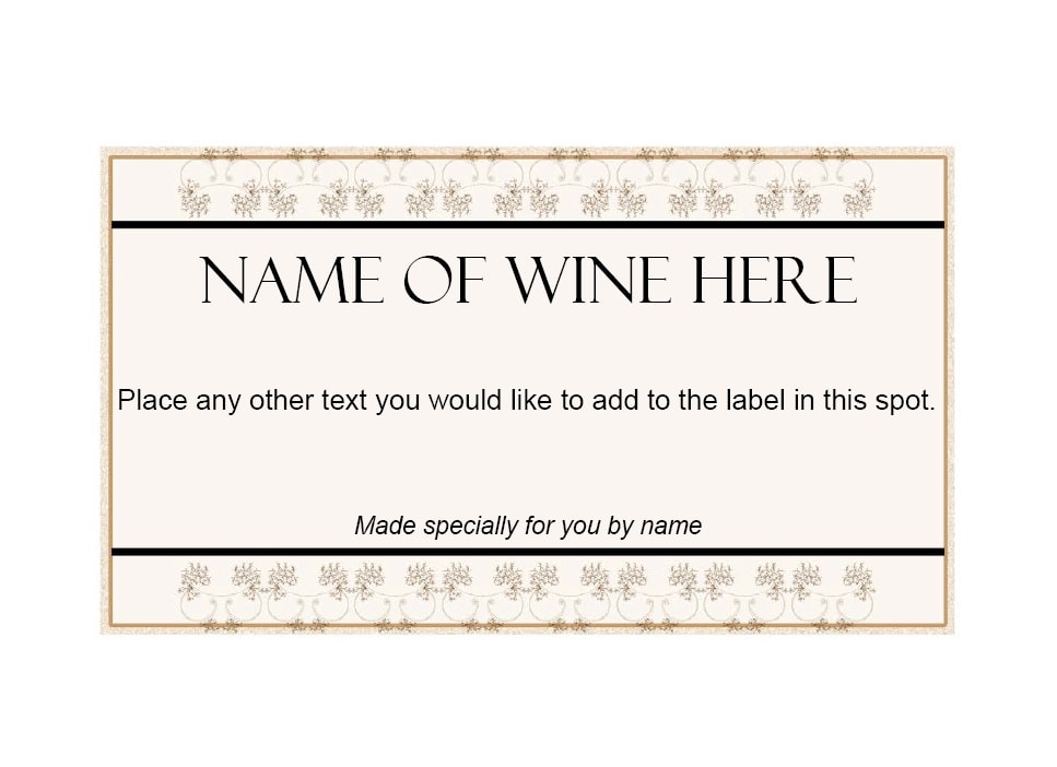 Wine Label Template Wine Label Template