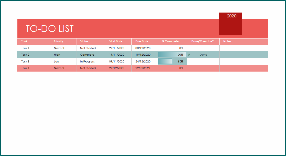 Work To Do List Template
