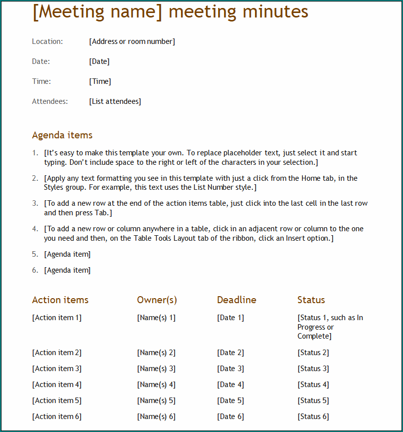 Writing Meeting Minutes