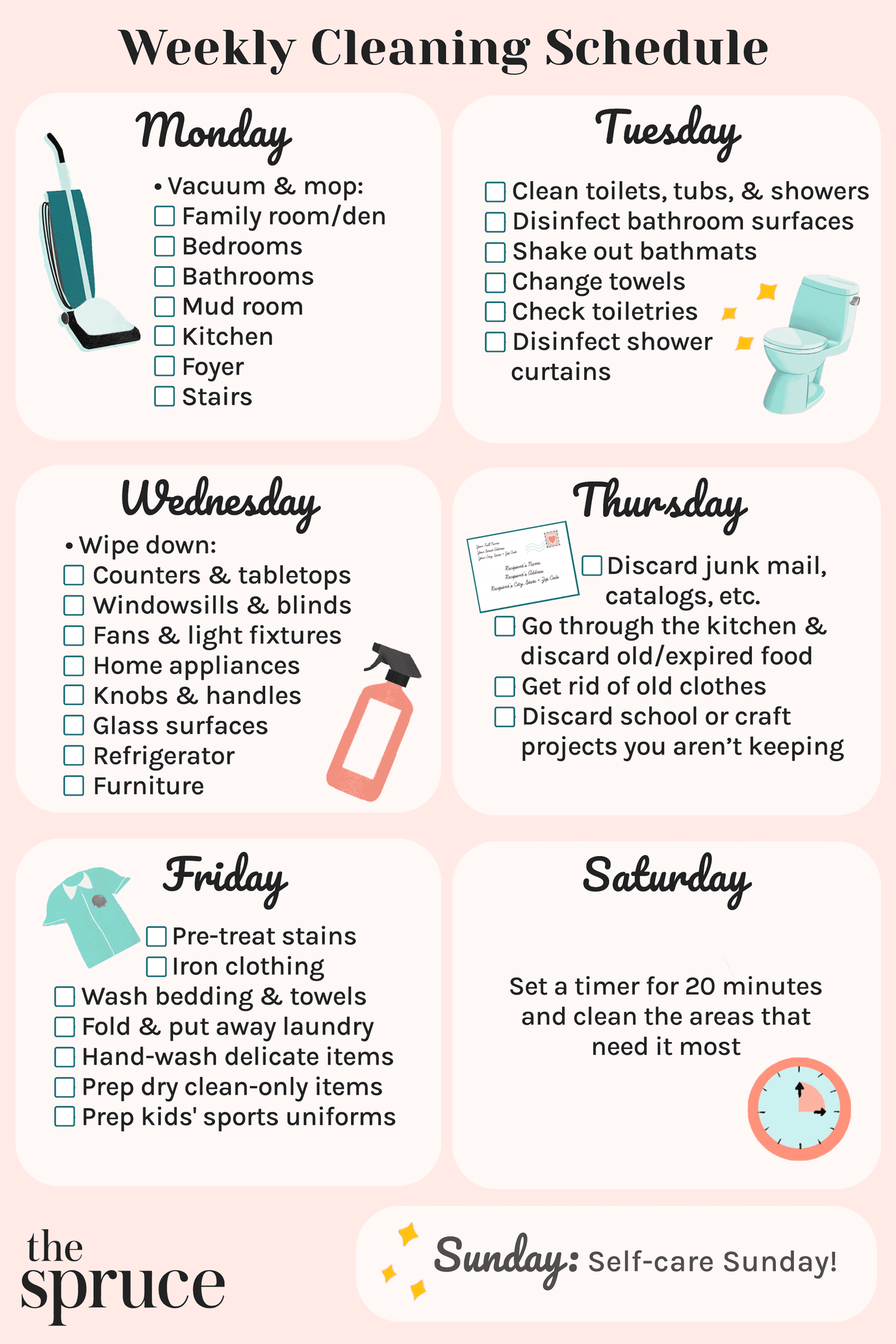 A Realistic Weekly Cleaning Schedule to Get You Started A Realistic Weekly Cleaning Schedule to Get You Started