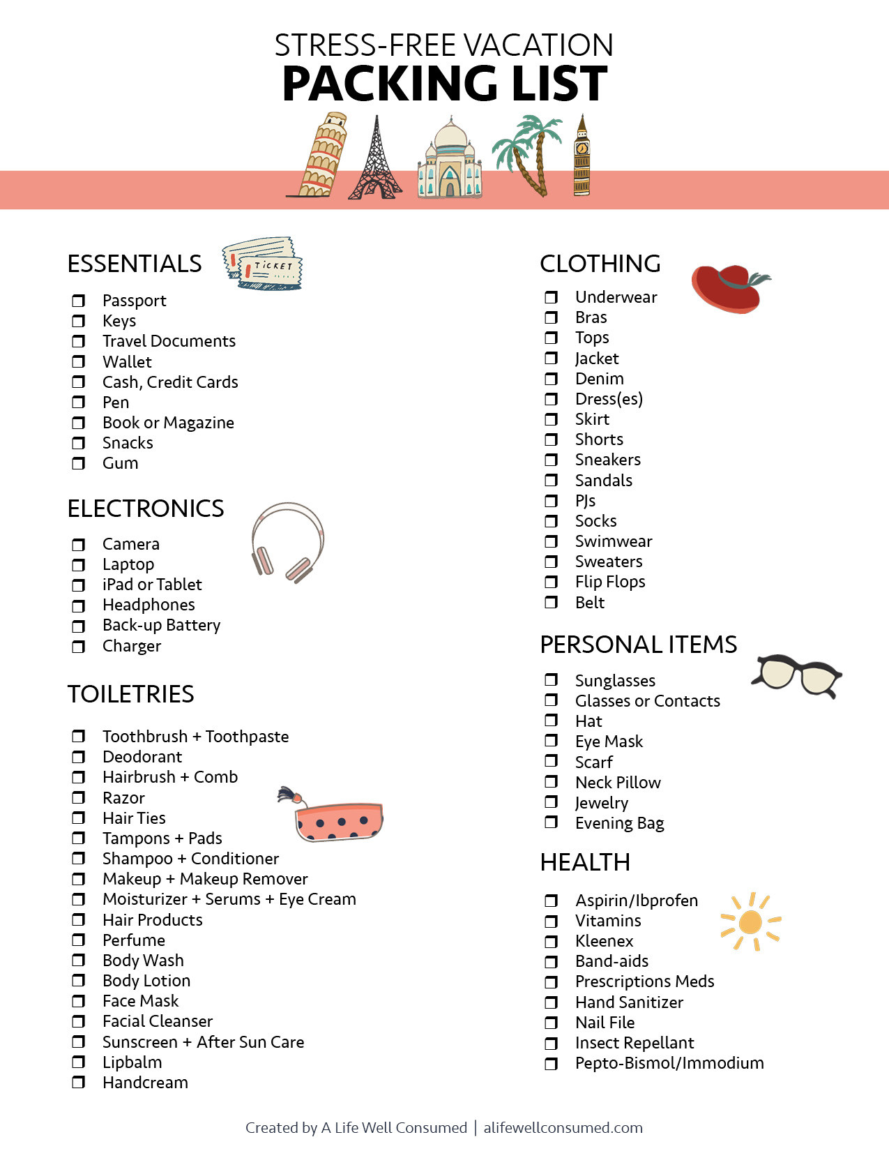 A Vacation Packing Checklist You Need to Download A Vacation Packing Checklist You Need to Download