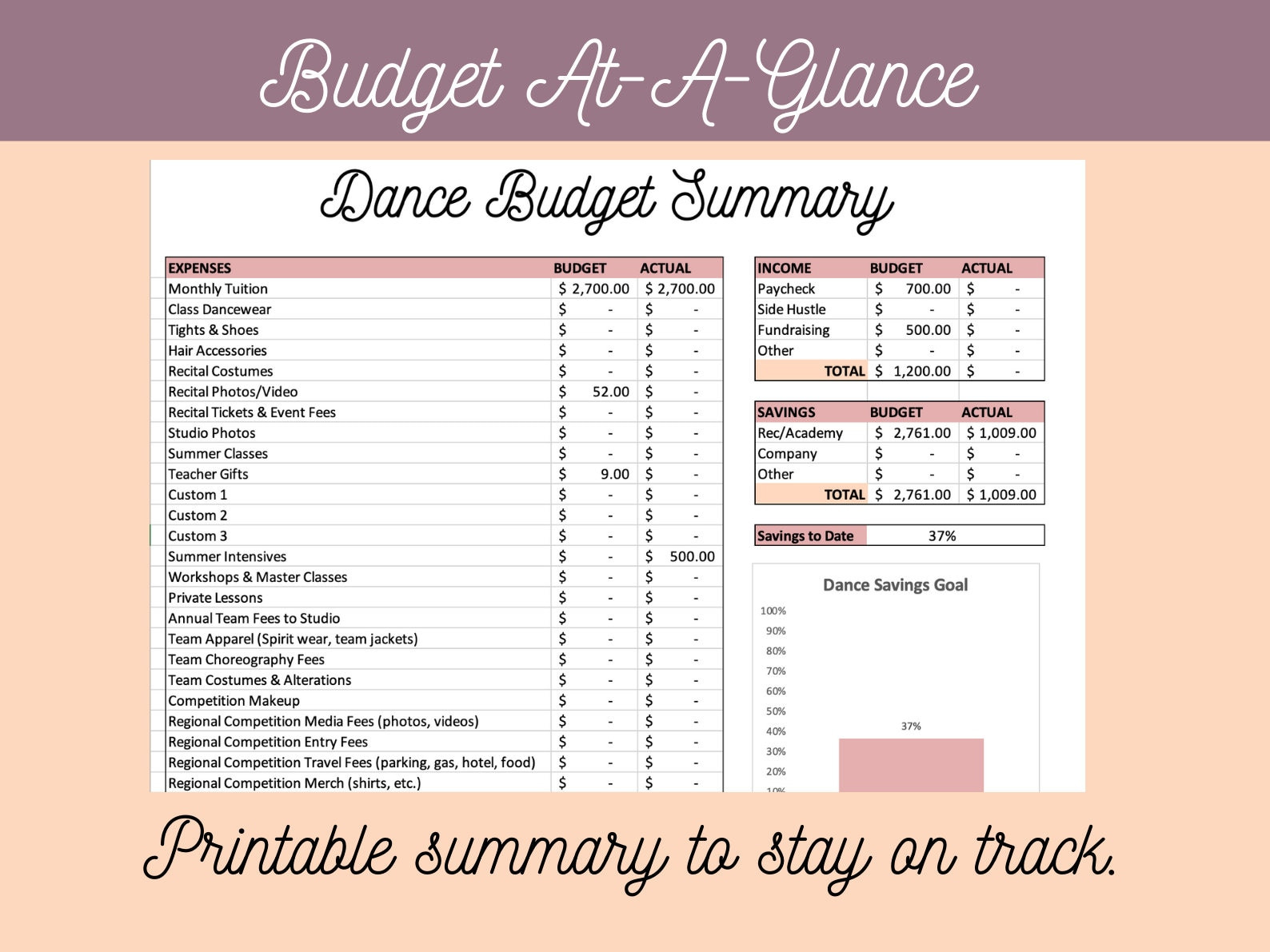 sample dance studio budget template sample dance studio budget template