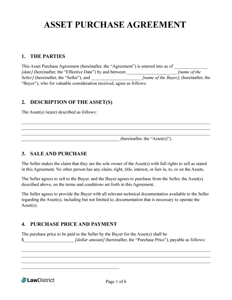 sample asset purchase agreement template sample asset purchase agreement template