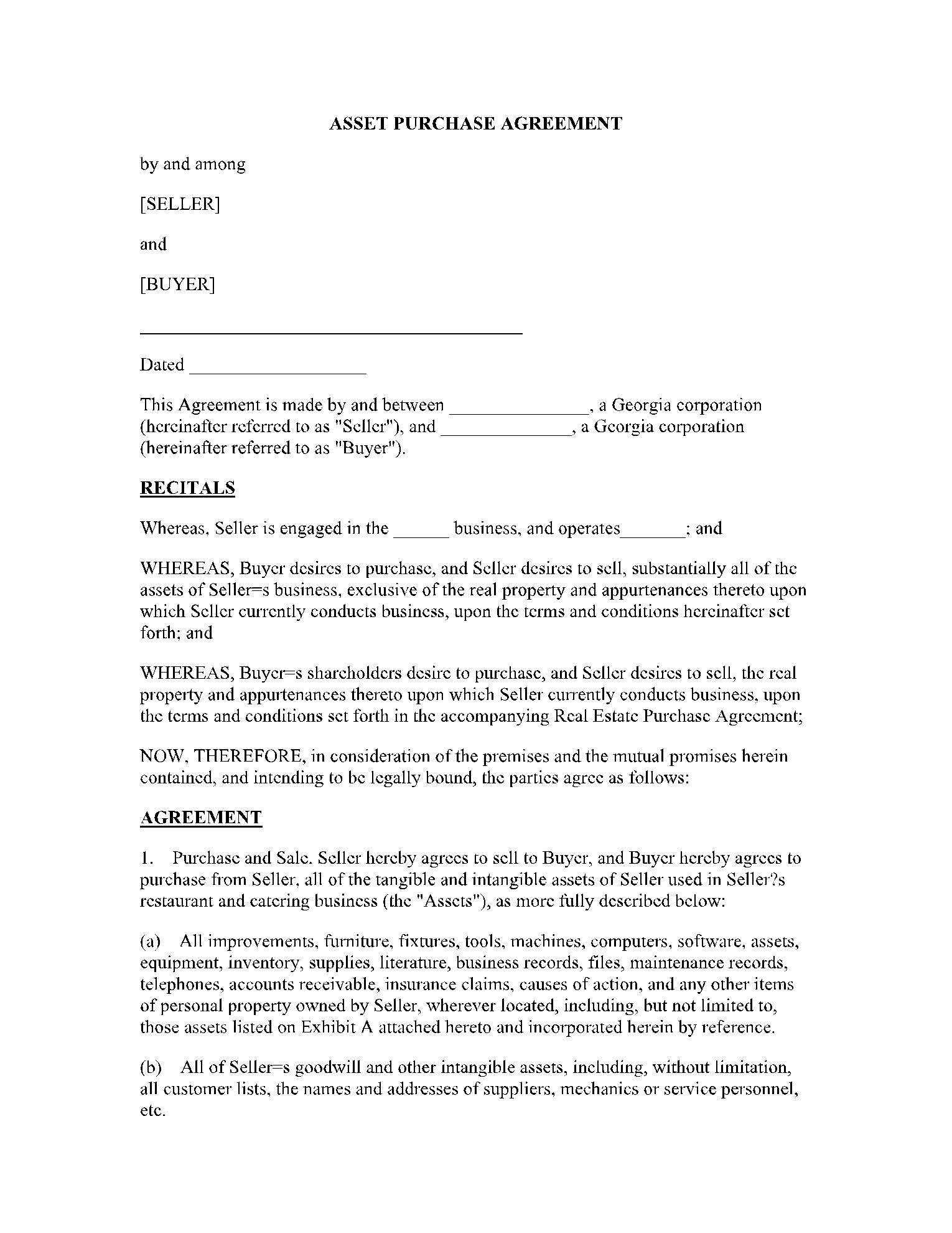 sample asset purchase agreement template sample asset purchase agreement template